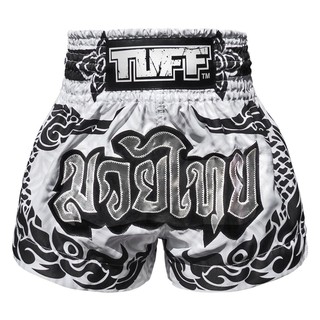 TUFF มวยไทย กางเกงมวยไทย สีขาว ลายหงส์ TUFF Muay Thai Boxing Shorts New THAI Mythical Creature (The Great Hongsa)