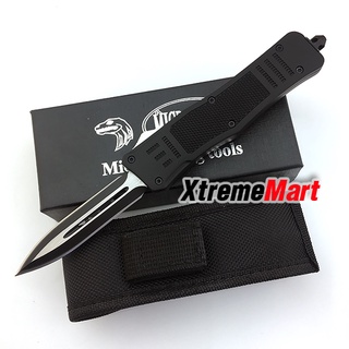 มีดสปริงตรงขนาดกลาง คมเรียบสองด้าน Microtech Combat Troodon 00556 D/E Automatic Knife Camping Tool