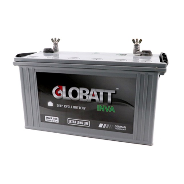 แบตเตอรี่ Globatt Inva 100Ah 12V Deep Cycle (ประกัน 1 ปี)  ***รบกวนสั่ง คำสั่งซื้อละ 1 ลูก ขอบคุณค่ะ