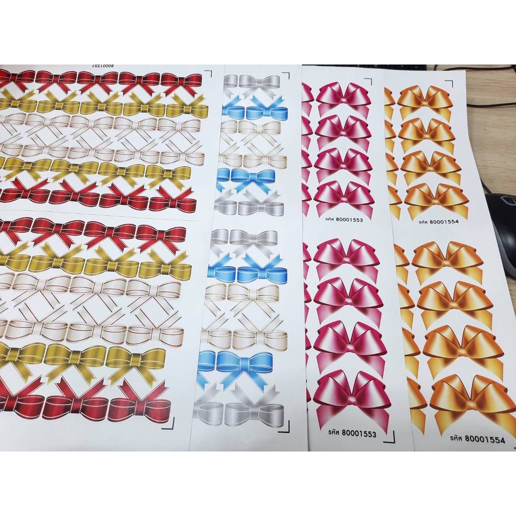 1 สติกเกอร์เซต โบว์ ใหญ่ สีทอง รูปที่ 2