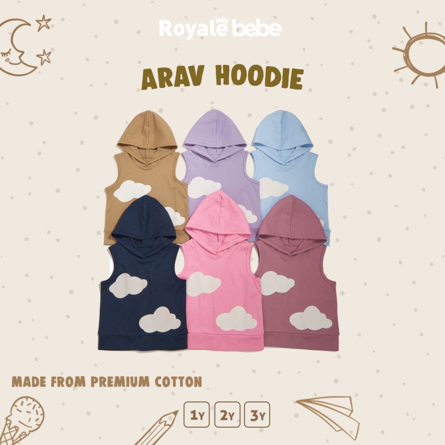 ROYALE BEBE - HAV CHILDRENS HOODIE - UNISEX CHILDRENS SINGLET TOP 1 - 3 ปี