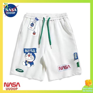 กางเกงวิ่งชาย กางเกงบาส NASA Joint Doraemon Shorts ชายและหญิงคู่รัก Summer Tide แบรนด์กีฬาสันทนาการหลวม ๆ ด้านนอกสวมกางเกงห้าตัว