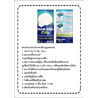 Blue Pad Gel 10 pcs แผ่นรองซับกันเปื้อน บลู แพด เจล 45×70 ซม. 10 แผ่น