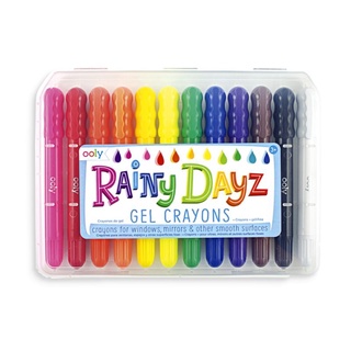 สีเทียนเนื้อเจลปลอดสารพิษ เพ้นท์หน้าได้ non toxic 12 สีแบรนด์ Ooly รุ่น Rainy Dayz Gel Crayon