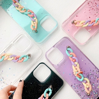 เคสโทรศัพท์มือถือใส แบบนิ่ม ลายกากเพชร 3D มีสายคล้อง สําหรับ Samsung Galaxy A50 A30 A30s A20 A20e A40 A40s A60 A70