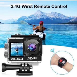 WELLCAM AT-Q60AR V3+ เลนส์ sony 4K 30FPS 16MP 2จอสี หน้าและหลัง พร้อมรีโมท เคสกันน้ำและอุปกรณ์อื่นๆ