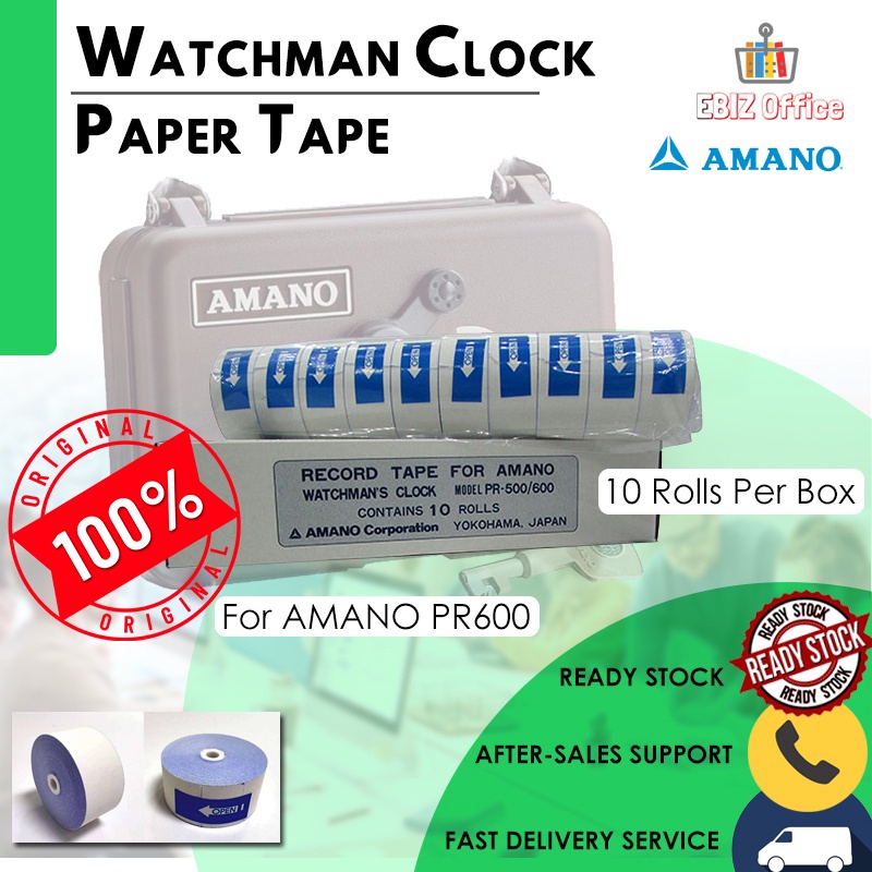 Amano Watchman เทปกระดาษนาฬิกาม้วนกระดาษสําหรับ Amano PR600 เทปนาฬิกา Amano เทปบันทึก Kertas Rekod