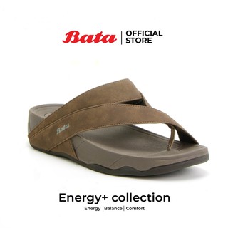 Bata  Energy+ รองเท้าแตะลำลองแฟชั่นผู้ชาย รุ่น WELL UP สีน้าตาล รหัส 8716641 นุ่มสบาย  size 6-11