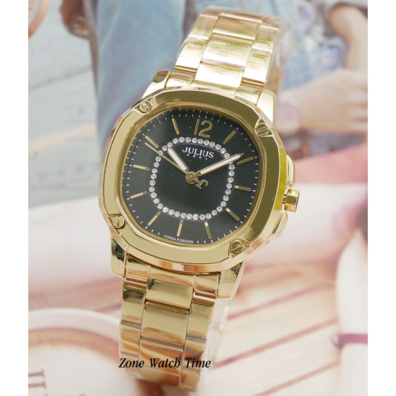 Julius นาฬิกาแฟชั่นเกาหลีของแท้ 💯% ประกันศูนย์ไทย นาฬิกาข้อมือผู้หญิง สายสแตนเลส รุ่น Ja-931 สีทอง