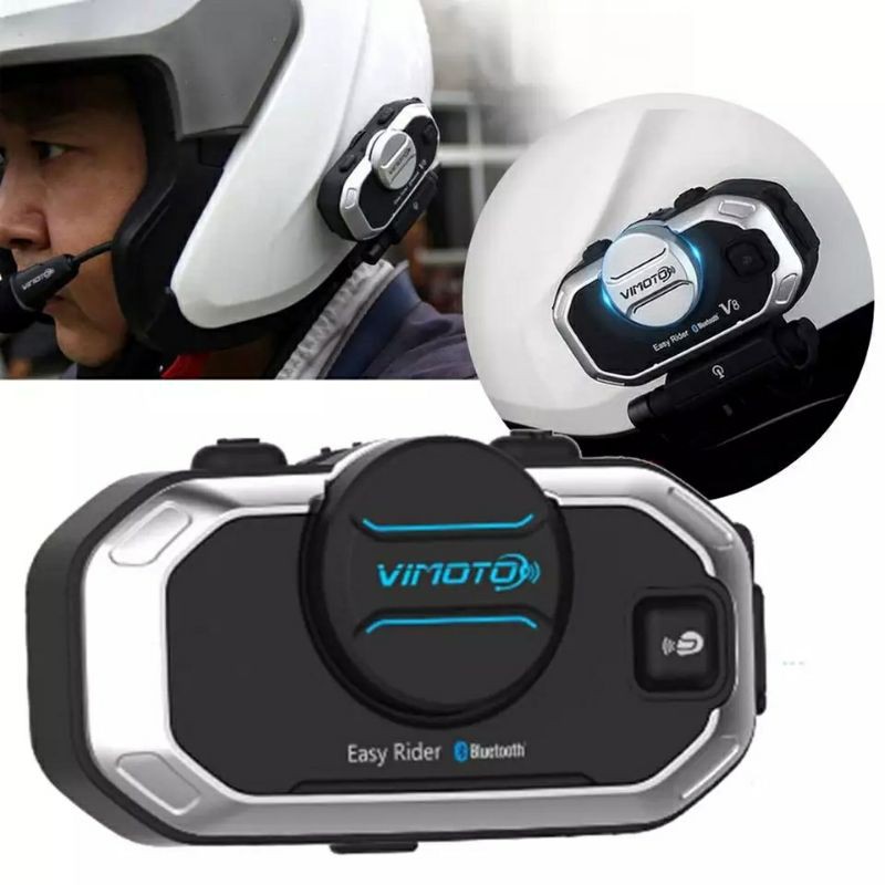 Vimoto V8 (แพคเดี่ยว) บลูทูธติดหมวกกันน็อค หูฟังบลูทูธหมวกกันน็อค