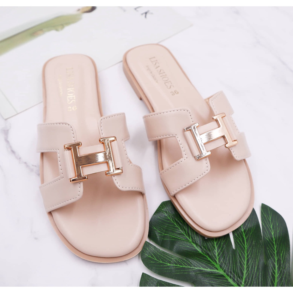 ⚡รองเท้าแตะ H 36-45 ⚡ประดับอะไหล่หรูดูดีแบรนด์ LISA(L07)​🔥 งานพรีเมี่ยมสั่งตัดใส่สบายได้ตลอดวัน❗❗