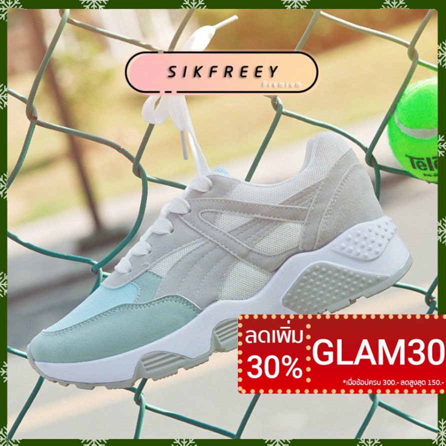 Sikfreey ส่วนลด ลด 1 GLAM30 ไซส์ ใส่กับถุงเท้า บวกเพิ่ม รุ่น 30% TP-SN3 โค้ด รองเท้าผ้าใบแฟชั่นผู้หญิง