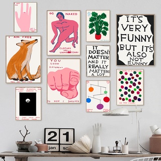 โปสเตอร์ภาพวาดผ้าใบ ลาย David Shrigley Surreal สไตล์นอร์ดิก สําหรับตกแต่งผนังบ้าน ห้องนั่งเล่น