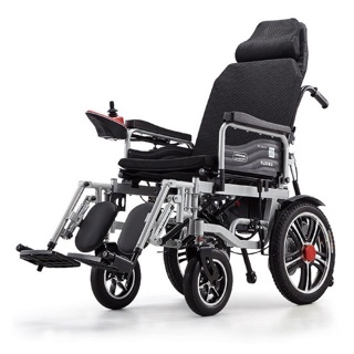(พร้อมส่ง)รถเข็นวีลแชร์ไฟฟ้าปรับเอนนอนได้ Wheelchair รถเข็นผู้ป่วย รถเข็นผู้สูงอายุไฟฟ้าเก้าอี้เข็นไฟฟ้า( รุ่น DS010-W4)