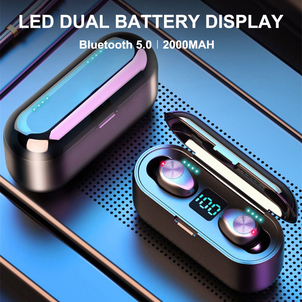 หูฟังบลูทูธไร้สาย F9 Bluetooth 5.0 TWS 2000 mAh