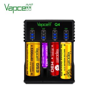 Vapcell Q4 รางชาร์จถ่านvapcell เครื่องชาร์จถ่านVapcell Q4 ชาร์จได้4ก้อน ของแท้เช็คบาร์ได้100%