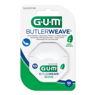 GUM Dental Floss Mint 1855 กัม ไหมขัดฟัน เคลือบรสมินท์ ความยาว 60 หลา 1 ชิ้น (09890)