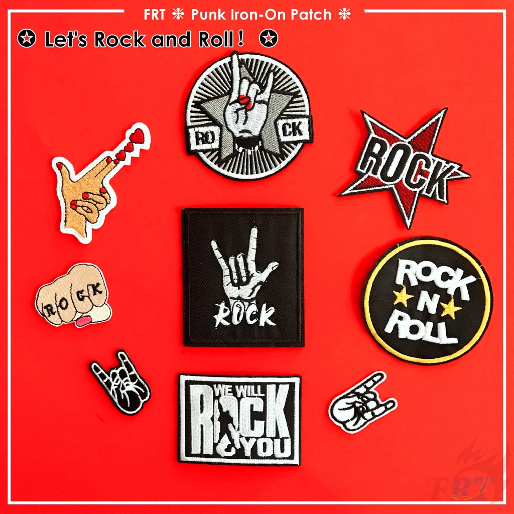 let ' s rock & roll - on แผ่นผ้าลายการ์ตูน diy สําหรับเย็บปักตกแต่งเสื้อผ้า 1 ชิ้น