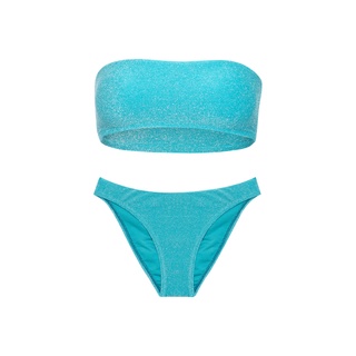 ชุดว่ายน้ำบิกินี่ เกาะอก ผ้ากลิตเตอร์ Rush Official Suki Two Piece