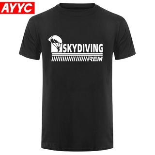 เสื้อยืดผ้าฝ้ายพรีเมี่ยม เสื้อยืดแขนสั้น ผ้าฝ้าย พิมพ์ลาย Go Skydiving Evolution สําหรับผู้ชาย