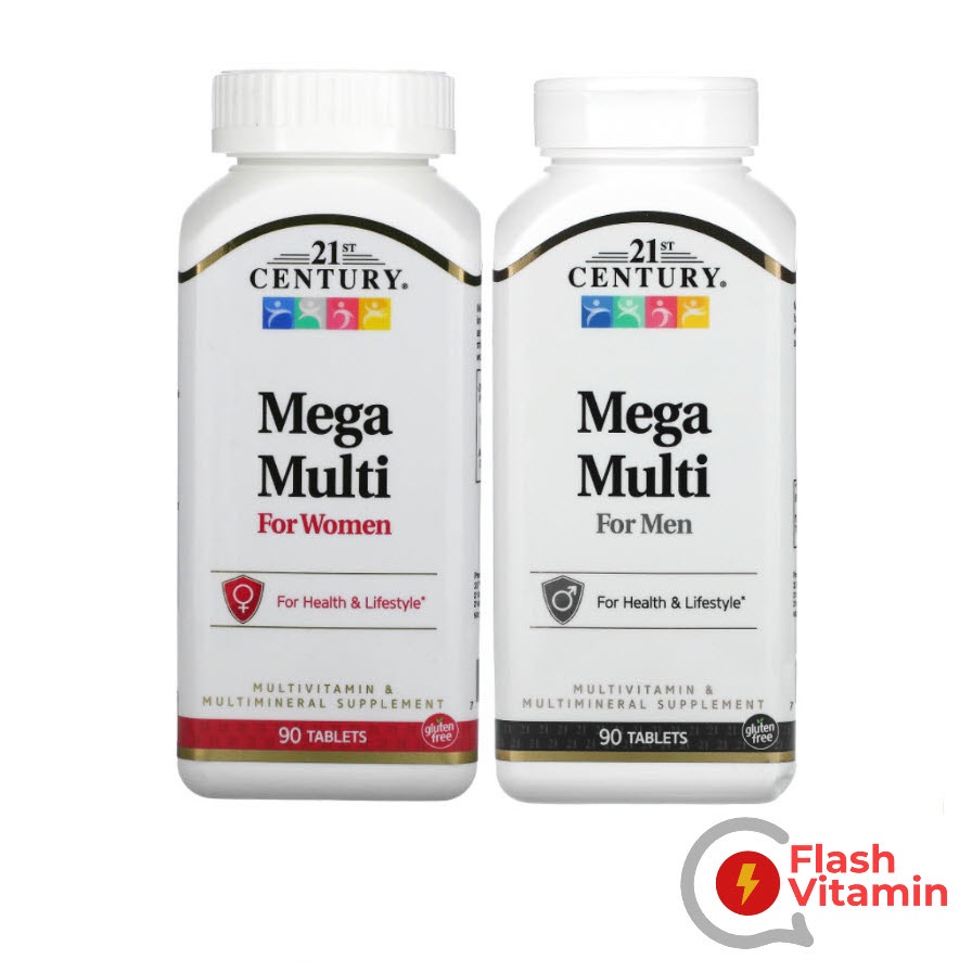 [พร้อมส่ง] 21st Century, Mega Multi for Men / Women , 90 เม็ด (วิตามินรวม สำหรับ ชาย / หญิง)
