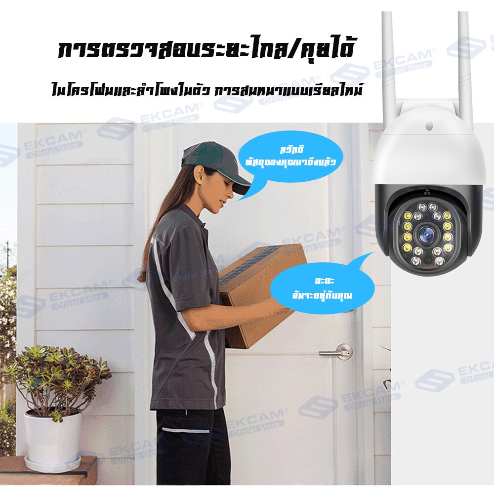 #2ชิ้น สุดคุ้ม# แอฟV380Pro กล้องวงจรปิด wifi 360° เมนูไทย/สีสันทั้งวัน 1296P HD outdoor cctv มีคู่มือการติดตั้งภาษาไทย