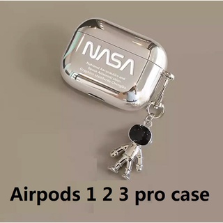 เคสหูฟัง ลายนักบินอวกาศ NASA พร้อมพวงกุญแจ สําหรับ airpods 1 2 3 pro gen 2 case cover