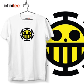 ไม่มีที่สิ้นสุด One Piece Trafalgar Law Heart Pirates Anime Shirt in White  เสื้อยืด  สำหรับผู้ชาย Women T shirt