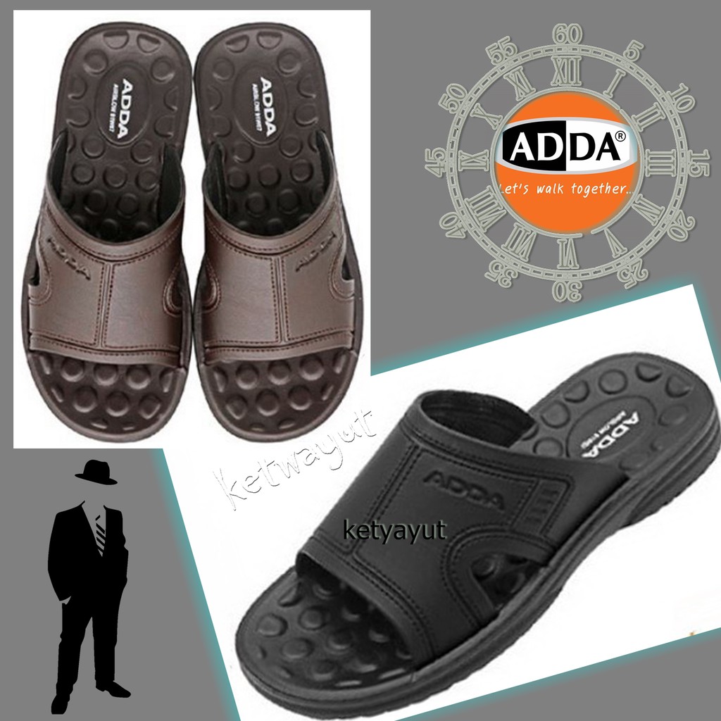 Sandals 120 บาท รองเท้าแตะแบบสวม ผู้ชาย, รองเท้าแตะผู้ชาย Adda 91W07 Men Shoes