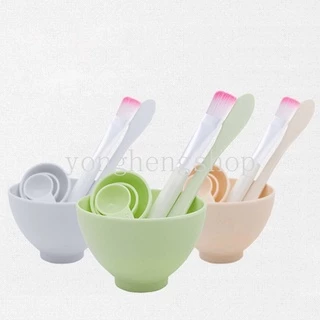4 In1 Beauty Skin Care พร้อมแปรงผสมไม้พาย ช้อนตวง ชามผสม แปรงแต่งหน้า 6 ชิ้น / ชุด