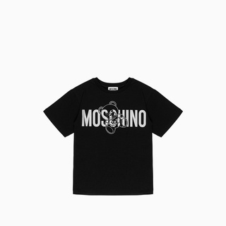 🔥 Moschino เสื้อยืดถัก ลายโลโก้หุ่นยนต์ Lisa สําหรับผู้ชาย และผู้หญิงเสื้อยืดอินเทรนด์ 🔥