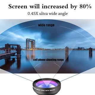 เลนส์เสริมมือถือ 2 in 1 คลิปเลนส์มือถือ คุณภาพสูง Super Wide Macro รุ่นLQ-027 เลนส์กว้าง Wide 0.45x ถ่ายระยะใกล้ Macro