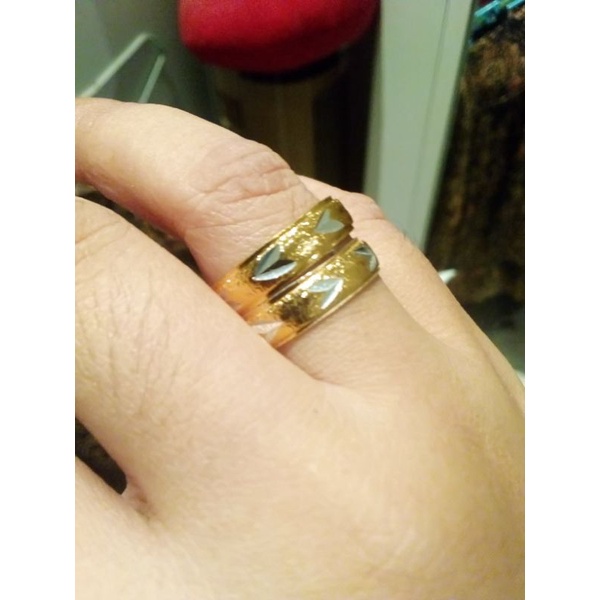 แหวนทอง ผสมทองคำขาว YS18k แท้100%