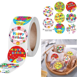 สติ๊กเกอร์ลาย Happy Birthday 500 Ccs ขนาด 2 . 5 ซม . สําหรับตกแต่ง Diy