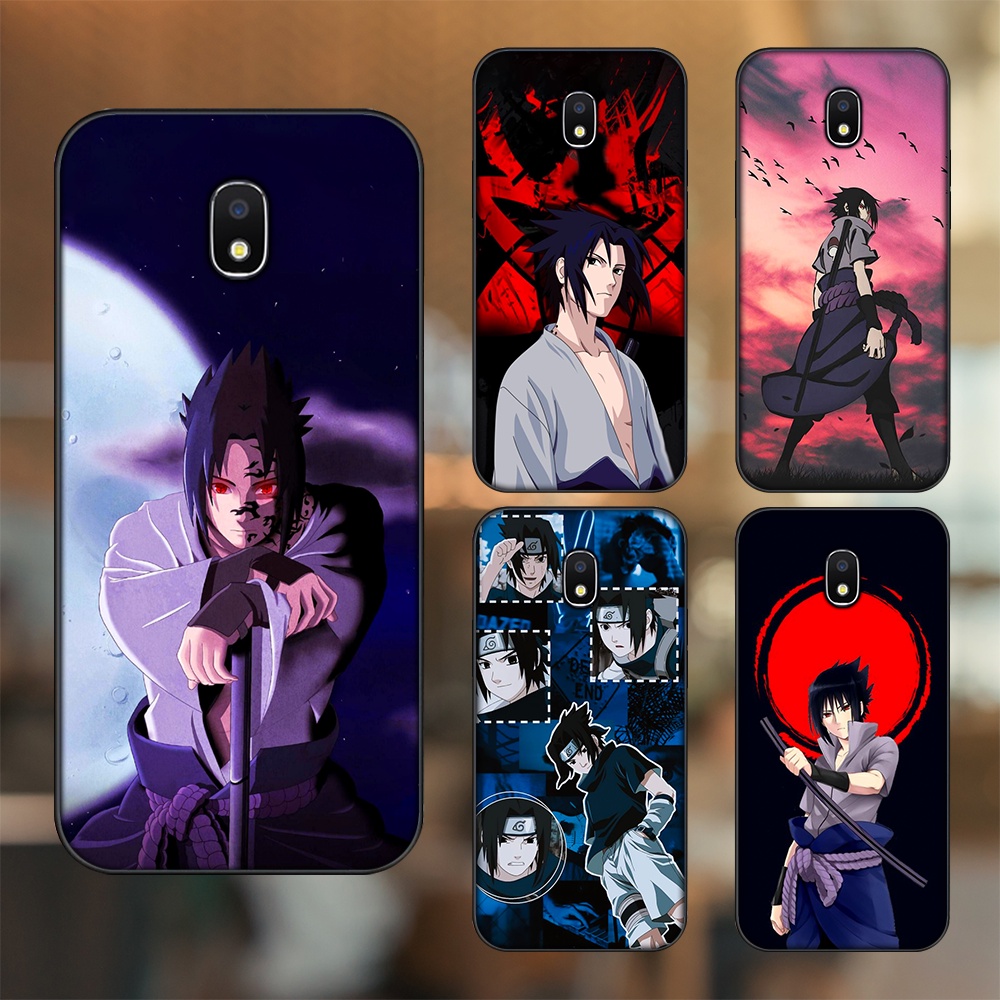 Samsung J3 Pro, J5 2017, J5 Pro,J7 Pro Case พร ้ อมขอบสีดําพิมพ ์ Uchiha Sasuke Naruto ภาพ