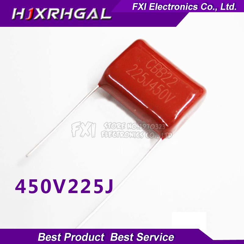 10pcs 450V 2.2uF  10pcs CBB Polypropylene film capacitor pitch 20mm 225 2.2uF 450V new