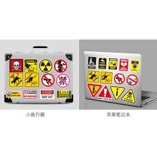 ติกเกอร์คำเตือนต่างๆ สำหรับติดตกแต่ง Warning JAPAN logo sticker จูราสสิค พาร์ค Jurassic Park 50pcs