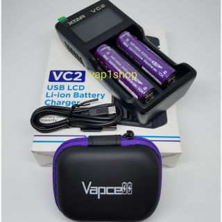 ชุดเครื่องชาร์จของแท้ 100% xtar VC2+ถ่านVapcell18650 3500mAh 2ก้อน