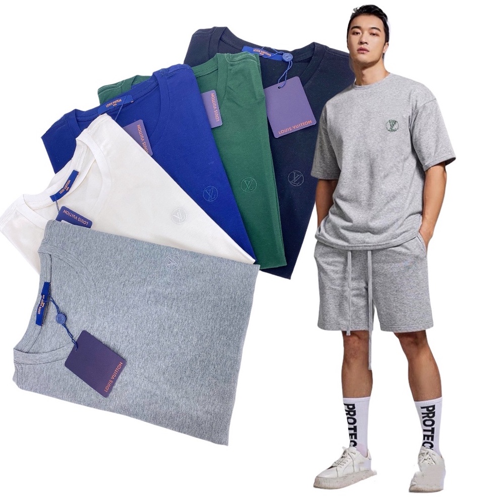 YMS1688 คุณภาพพรีเมี่ยม 1:1 L0UIS VUITT0N Tshirt ผู้หญิงผู้ชาย Baju T เสื้อ