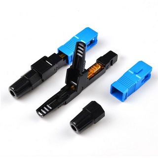 10 pcs SC Tele Grade Optic Fiber Quick Connector UPC Fast Connector Single Mode FTTH SC Adapter(Blue)  (0210)