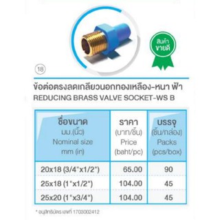 ข้อต่อตรงลดเกลียวนอกทองเหลือง หนา ฟ้าตราช้าง scg