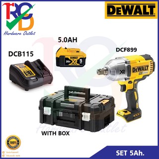 DEWALT DCF899 บล๊อคกระแทกไร้สาย 18V แกน 1/2 นิ้ว (4หุน, มอเตอร์ไร้แปรงถ่าน, แรงบิด 950Nm.) พร้อมกล่อง