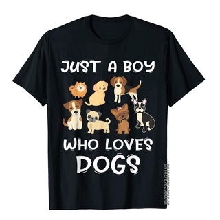 เสื้อยืด ผ้าฝ้าย พิมพ์ลาย Just A Who Loves Dogs สไตล์ยุโรป สําหรับผู้ชาย