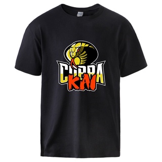 เสื้อยืดแขนสั้นลําลอง ผ้าฝ้าย แบบนิ่ม พิมพ์ลาย Cobra Kai ทรงหลวม สไตล์ฮิปฮอป แฟชั่นสําหรับผู้ชาย