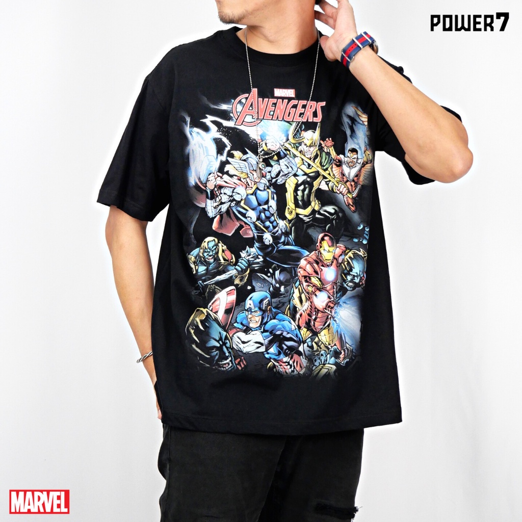 Power 7 Shop เสื้อยืดการ์ตูน มาร์เวล ลิขสิทธ์แท้ MARVEL COMICS T-SHIRTS (MX-007)
