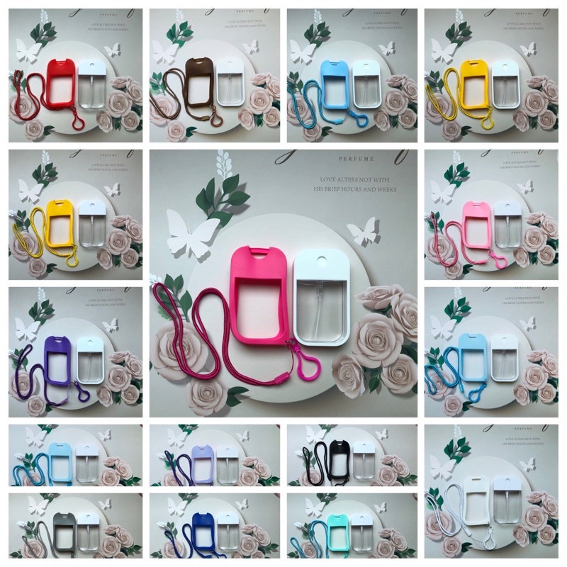 39 บาท ถูกมากก พร้อมส่ง เคส+ตะขอ+สายคล้อง+ขวดสเปรย์พกพา 45 (แบบกด) หรือ 50 ML (แบบหมุน) + ตะขอ + เคสซิลิโคน