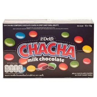 DELFI CHACHA เดลฟี่ ชาช่า ลูกอมช็อกโกแลตรสนม ขนาด 13กรัม ยกกล่อง 12ชิ้น MILK CHOCOLATE CANDY