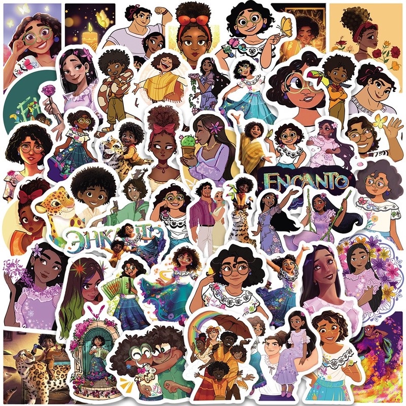 สติ๊กเกอร์ Encanto 50 ชิ้น/เซ็ตสติ๊กเกอร์กันน้ํารูปลอกสําหรับของเล่น
