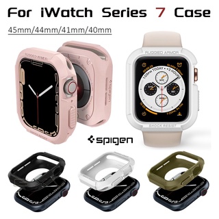 Spigen เคสเกราะ TPU นิ่ม ทนทาน สําหรับ Watch Series 7 SE 6 5 4 3 2 (45 มม. 44 มม. 41 มม. 40 มม.)