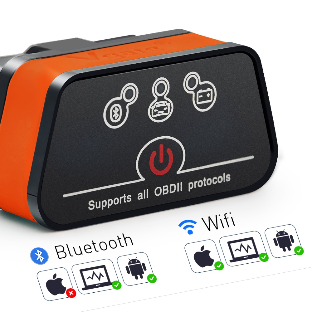 Icar2 OBD2 เครื่องสแกนเนอร์ Vgate Icar Pro V2.3 Wifi/บลูทูธสําหรับ IOS/Android Auto OBD Code Reader 